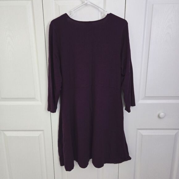 TORRID Dark Purple Mini Sweater Cross Front Skater Dress Size 4 - Picture 4 of 8